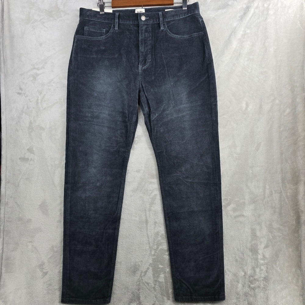 Flint and Tinder Mens 34x32 Tapered Fit Corduroy Pants Casual Gray Denim Style